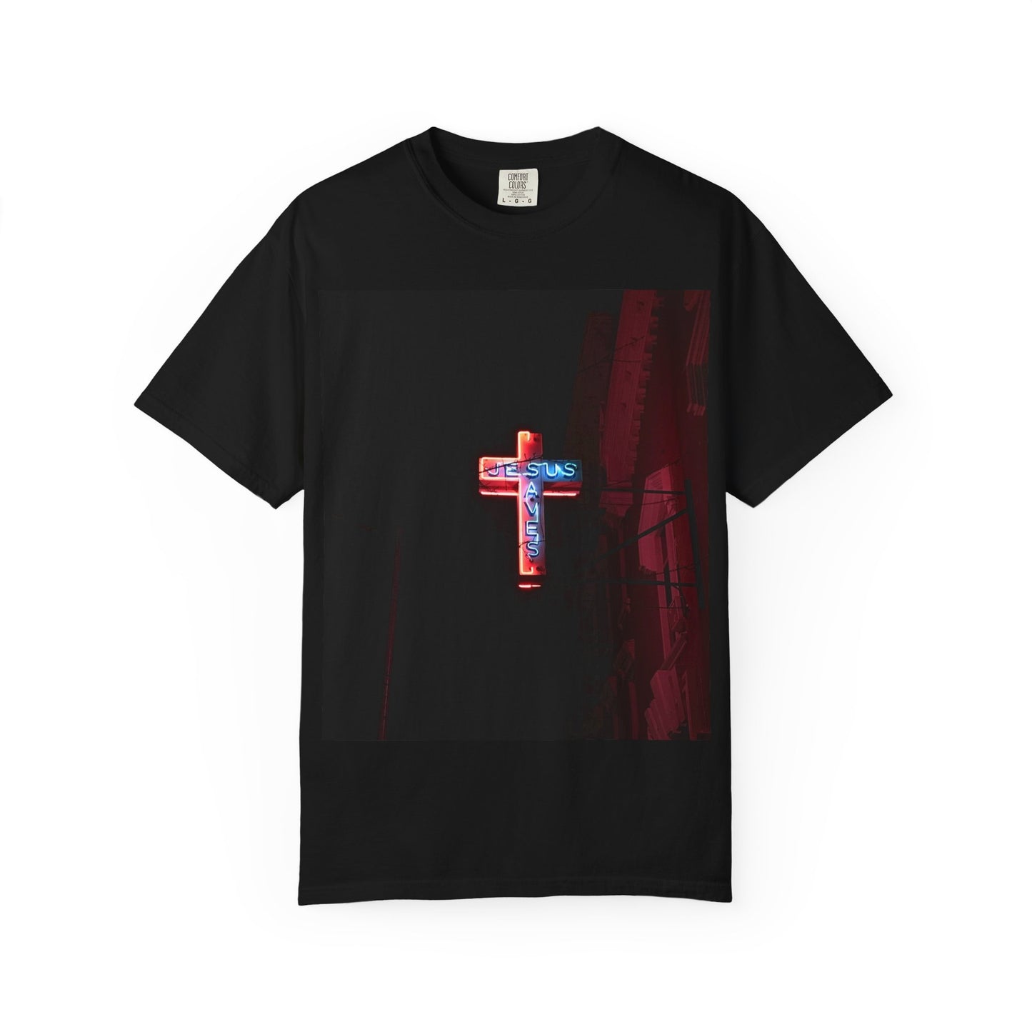 Neon Cross T-Shirt — Vintage Religious Faith Graphic Tee