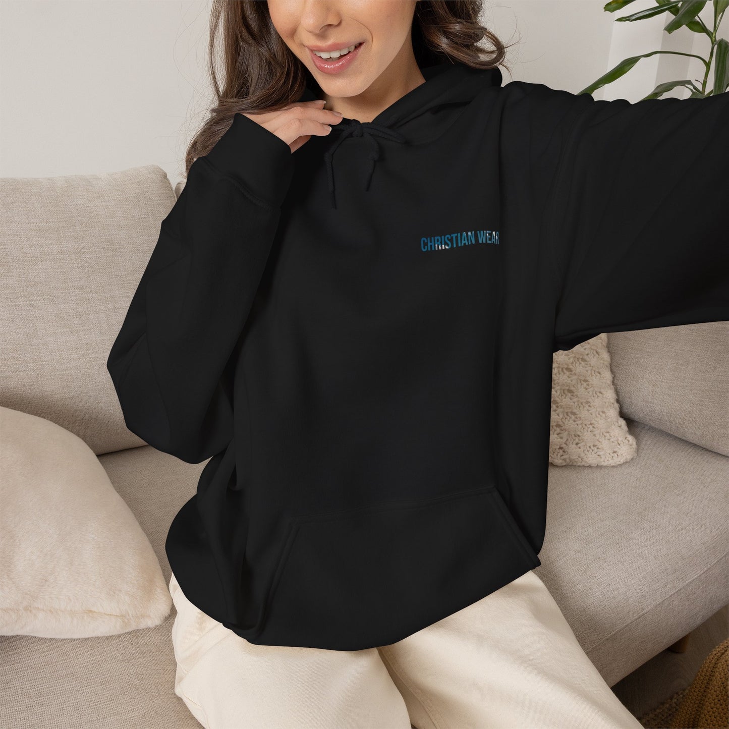 Minimal 'Choose Your Pace' Black Hoodie — Subtle Motivational Chest Logo